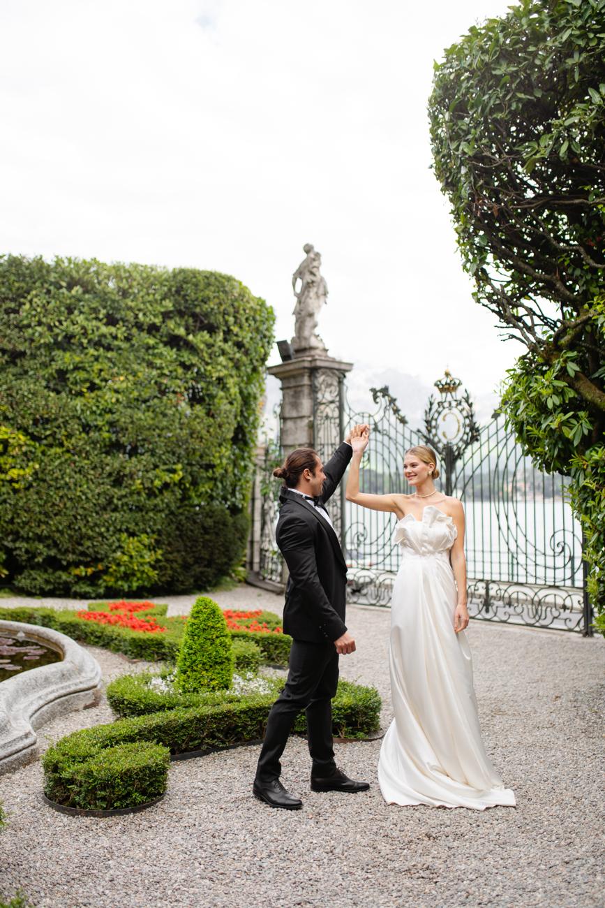 Dancing in a sculpted garden