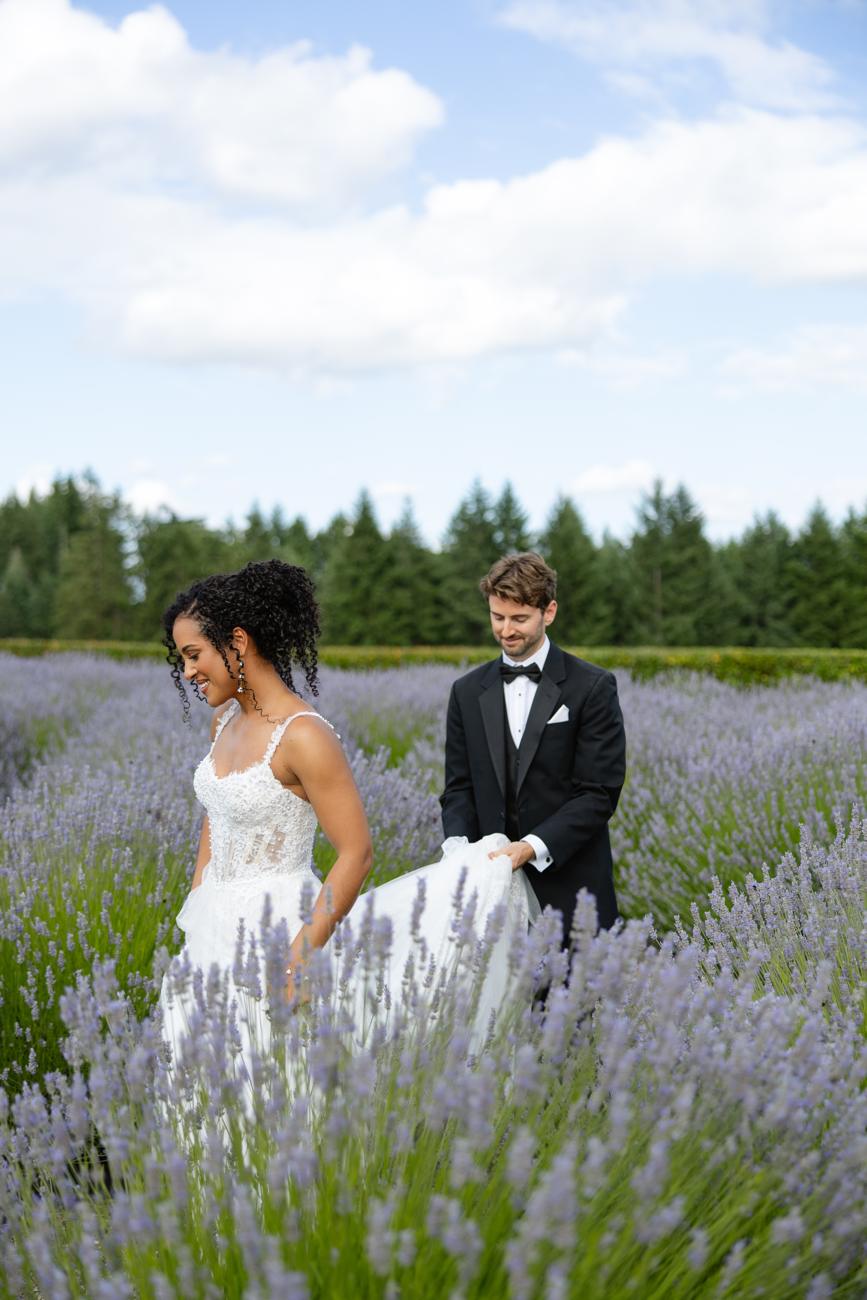 Couple in a lavender field